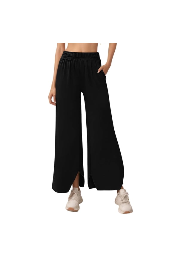 Women's Pants Ankle-Length Effortless Wide Leg Minimalist Trousers For Work And Everyday Wear Leisure Stylish Bottoms For Women