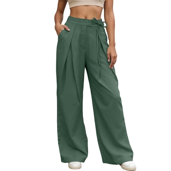 JIAYUE Women's Pants Ankle-Length Elegant Wide Leg Relaxed Fit High Waist Trousers For Everyday Wear Casual Bottoms For Women