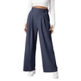 thumbnail image 1 of JIAYUE Women's Pants Ankle-Length High Waist Wide Leg Trousers Stretch Comfortable Elastic Waist Flowy Business Palazzo Casual Bottoms For Women, 1 of 5