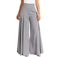 thumbnail image 1 of JIAYUE Women's Pants Floor-Length High Waist Wide Leg Trousers Pure Color Lightweight Flowy For Everyday Comfort Casual Bottoms For Women, 1 of 5