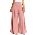 thumbnail image 1 of JIAYUE Women's Pants Floor-Length High Waist Wide Leg Trousers Pure Color Lightweight Flowy For Everyday Comfort Casual Bottoms For Women, 1 of 9