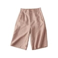 thumbnail image 1 of JIAYUE Women's Shorts Bermuda Solid Color Casual High Waisted Lightweight Button Down Comfy With Pockets Stylish Female Bottoms, 1 of 9