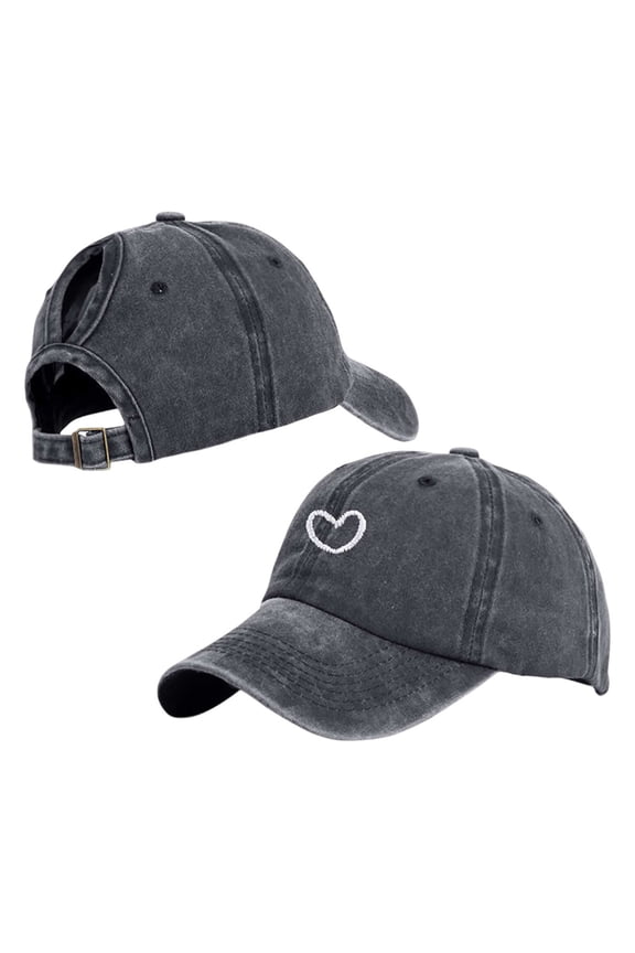 Women's Summer Adjustable Baseball Cap Trendy Heart Embroidery Breathable Eyelets Dad Hat For Outdoor Sports Casual Wear