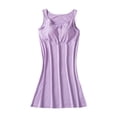 thumbnail image 1 of JIAYUE Women's Summer Dresses With Built In Bra Sleeveless Pure Color Crew Neck Mini Loungewear Casual Loose Soft Comfy Tank Dress, 1 of 6