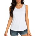 thumbnail image 1 of JIAYUE Women's Tank Top Silk Sleeveless Comfortable Summer Solid Color Relaxed Fit Crew Neck Breathable Basic Ladies Vest, 1 of 8