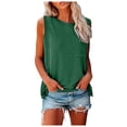 thumbnail image 1 of JIAYUE Women's Tank Top Sleeveless Lightweight Crew Neck Basic Loose Fit Versatile Solid Color Casual With Pocket Female Summer Vest, 1 of 5
