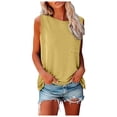 thumbnail image 1 of JIAYUE Women's Tank Top Sleeveless Lightweight Crew Neck Basic Loose Fit Versatile Solid Color Casual With Pocket Female Summer Vest, 1 of 5