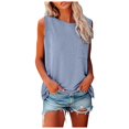 thumbnail image 1 of JIAYUE Women's Tank Top Sleeveless Lightweight Crew Neck Basic Loose Fit Versatile Solid Color Casual With Pocket Female Summer Vest, 1 of 5
