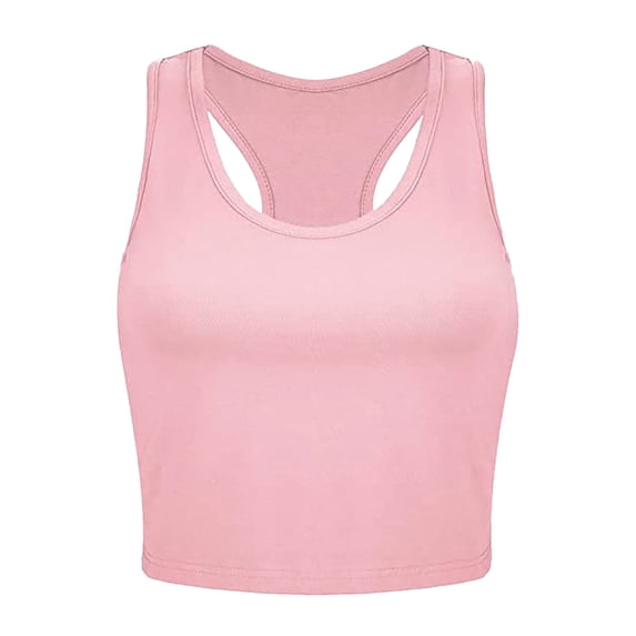 JIAYUE Women's Tank Tops Casual Solid Color Scoop Neck Racerback Slim Fit For Sports Exercise Sleeveless Female Summer Vest