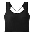 thumbnail image 1 of JIAYUE Women's Tank Tops Sleeveless Square Collar Built In Bra Summer Solid Color Spaghetti Strap Basic Layering Cozy Female Camisole, 1 of 4