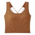 thumbnail image 1 of JIAYUE Women's Tank Tops Sleeveless Square Collar Built In Bra Summer Solid Color Spaghetti Strap Basic Layering Trendy Female Camisole, 1 of 9