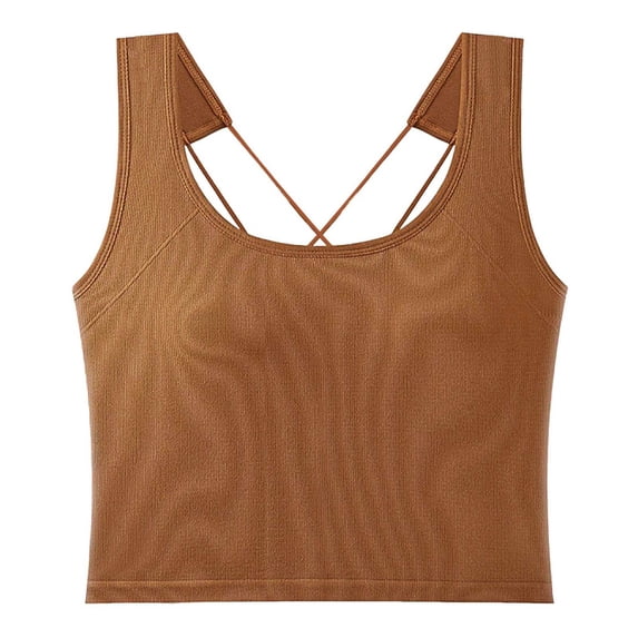 JIAYUE Women's Tank Tops Sleeveless Square Collar Built In Bra Summer Solid Color Spaghetti Strap Basic Layering Trendy Female Camisole