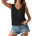 thumbnail image 1 of JIAYUE Women's Tank Tops Solid Color Sleeveless Stylish V Neck Knit Hollow Design Suitable For Everyday Wear Casual Summer Fashion Pair With Jeans Easy Care Leisure Female Camisole, 1 of 5