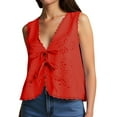 thumbnail image 1 of JIAYUE Women's Tank Tops Solid Color Sleeveless V-Neck Fashion For Everyday Wear Stylish Floral Design Suitable For Summer With Comfortable Fit Ideal For Jeans Trendy Female Vest, 1 of 5
