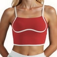 thumbnail image 1 of JIAYUE Women's Tank Tops Solid Color Sleeveless Workout Square Neck Longline Sports Vest Support Crop Yoga Spaghetti Strap Built In Bras Trendy Female Camisole, 1 of 5