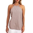 thumbnail image 1 of JIAYUE Women's Tank Tops Stylish Halter Neck Solid Color Basic Sleeveless Comfortable Versatile Loose Fit Female Casual Vest, 1 of 5