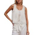 thumbnail image 1 of JIAYUE Women's Tank Tops V-Neck Lace Trim Slim Fit Sleeveless Pure Color Casual Summer Layering Stretch Basic Comfortable Soft Breathable Trendy Female Camisole, 1 of 5