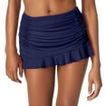 thumbnail image 1 of JIAYUE Womens High Waist Swimwear Retro Basic Full Coverage Bikini Skirt Ruffle Trim Pleated Solid Color Bathing Suit Summer Beach Swim Bottoms, 1 of 5