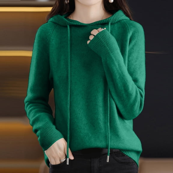 JIAYUE Womens Knitwear Solid Color Long Sleeve Drop Shoulder Turtleneck Relaxed Fit Pullover For Ladies Elegant Loungewear