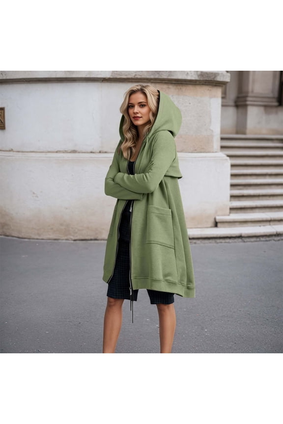 Womens Outerwear Jacket Seasonal Breathable Solid Color Long Sleeve Loose Fit Zipper Snug Warmth Patchwork Hooded For Ladies