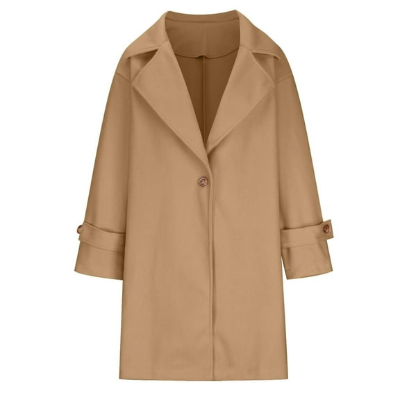 JIAYUE Womens Outerwear Jacket Solid Color Long Sleeve Relaxed Fit Button Snug Warmth For Fall Winter Stylish Streetwear