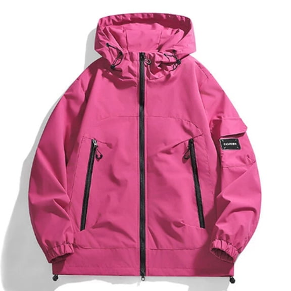 JIAYUE Womens Outerwear Ski Jackets Coats Solid Color Long Sleeve Relaxed Fit Zipper Windbreaker Hooded with Pockets For Women Classic Design