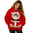 thumbnail image 1 of JIAYUE Womens Pet Carrier Sweatshirt Drawstring Hooded Long Sleeve Pullover Top Xmas SANTA Print Front Pets Pocket Christmas Casual Hoodies, 1 of 5