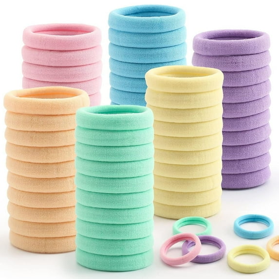 JIAYUEZHAO 100-Pc Soft Cotton Seamless Polybands, Multicolor