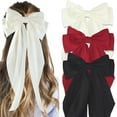 thumbnail image 1 of JIAYUEZHAO3Pcs Big Bow Hair Barrettes,White, Black,Red Silky Satin Large Bows Hair Clip Oversized Hair Ribbons Long Tail Big Bows Hair Accessories,7.08*14.7inch, 1 of 10
