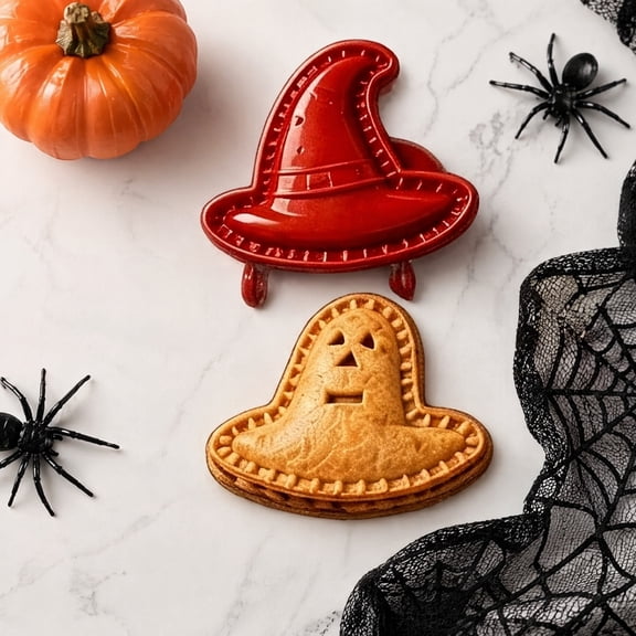 JIAnyrg Mini Hand Pie Molds Dough Fall Themed Press Mould Halloween Pastry Press Cookie Cutters Reusable Maker Baking Tool