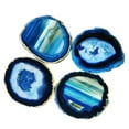 thumbnail image 1 of JIC Gem Blue Agate Coasters 4 Pcs with Rubber Bumper 3-3.5", 1 of 3