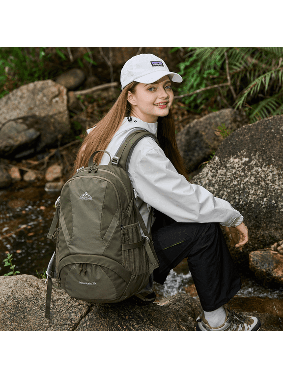 25L Polar Explorer Hiking Backpack, Lightweight Water-Resistant Outdoor Travel Backpack for Men & Women, Green