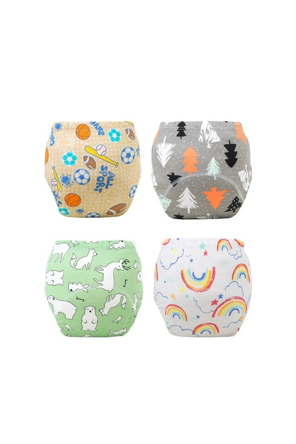 4 Packs Baby Boys Girls Cotton Training Pants Padded Underwear Toddler Ultra-Soft Panties Undies Briefs 6M-2T