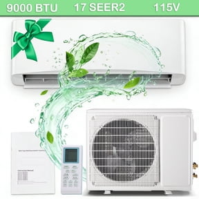 JIEJIA 9000 BTU Mini Split Air Conditioner & Heater, 17 SEER2 115V Inverter System, Remote Control, Ideal for Homes, Offices, and Dorms