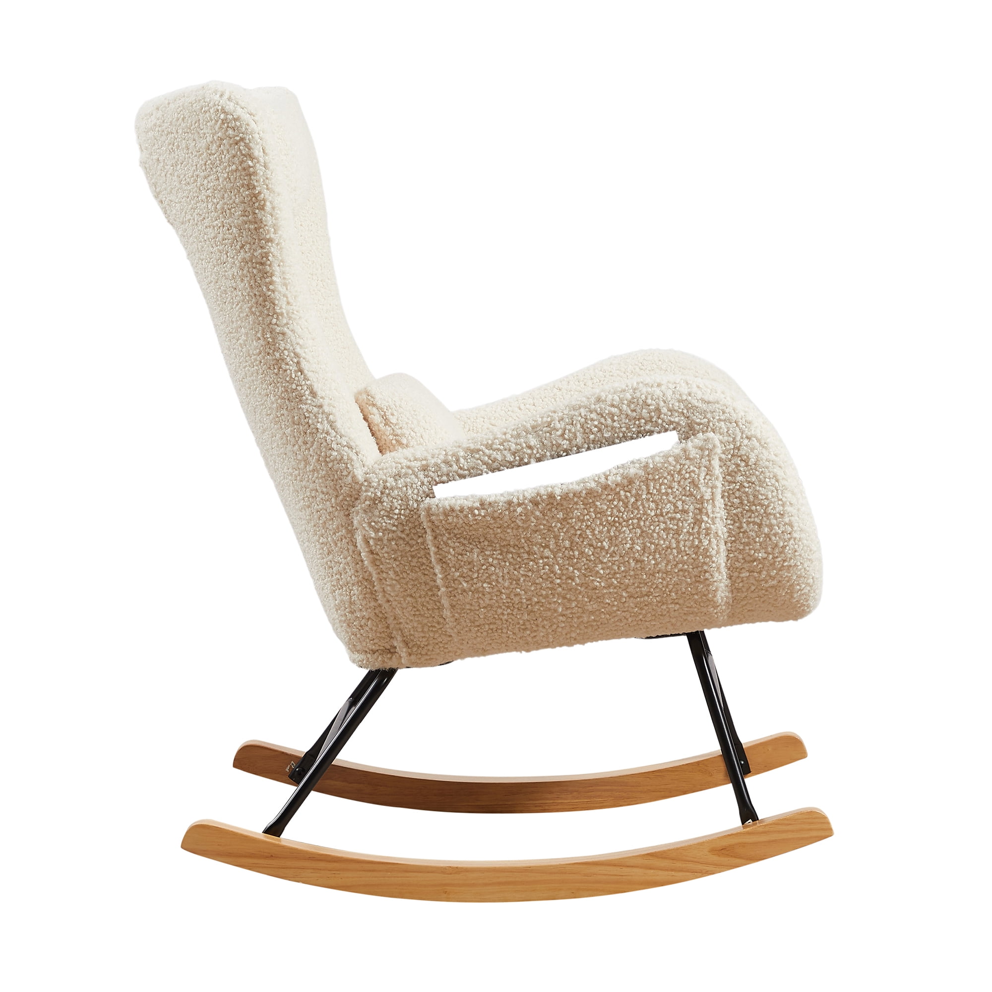 JIELARHUA Rocking Chair Nursery, Modern Rocking Chair with High Backrest