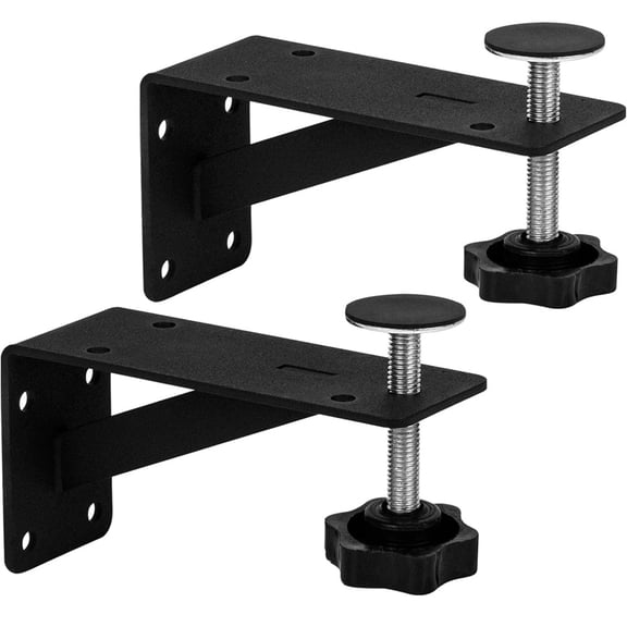 JIEWANG 2 Pcs Adjustable Undermount Sink Brackets, Heavy Duty Sink Support Repair Kit For Narrow Kitchen Cabinet, Weight Bearing Undermount Mount Hardware, Black