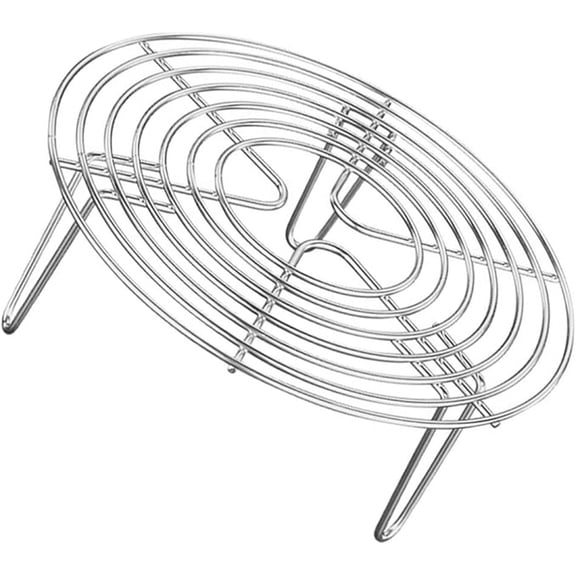 JIEWANG 8 Inch Stainless Steel Round Steamer Rack, Heavy Duty Wire Cooling Trivet, Universal Stand for Pot, Pan and Pressure Cooker