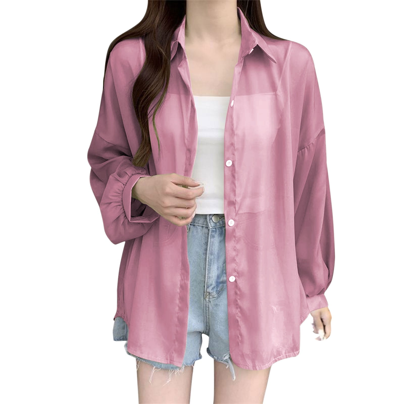 Women Loose Breasted Casual Summer Sunscreen Shirt main image 1