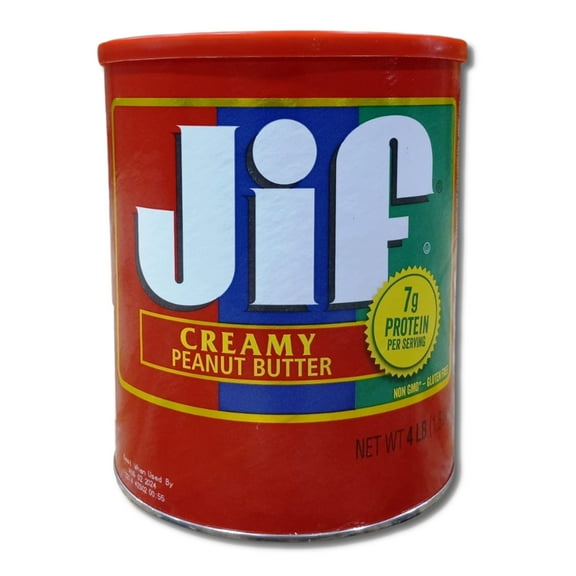 JIF Family Size Creamy Peanut Butter In A Tin Value Pack | 4 Pound Can | Pack of 2