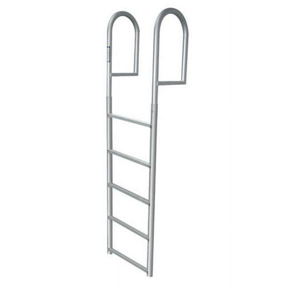 JIF Marine 5-Wide Step Stationary Ladder Aluminum Boat - Dock Ladder