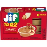 Jif To Go Creamy Peanut Butter, 8 Cups, 1.1 oz Each