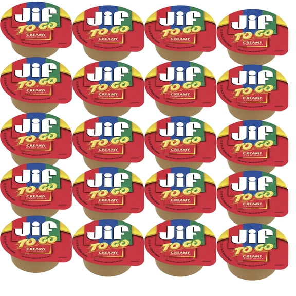 JIF TO GO, Creamy Peanut Butter Snacks: 20 Count of Convenient 0.5 oz Portions for On-the-Go Deliciousness – Perfect for School, Work, or Adventures!