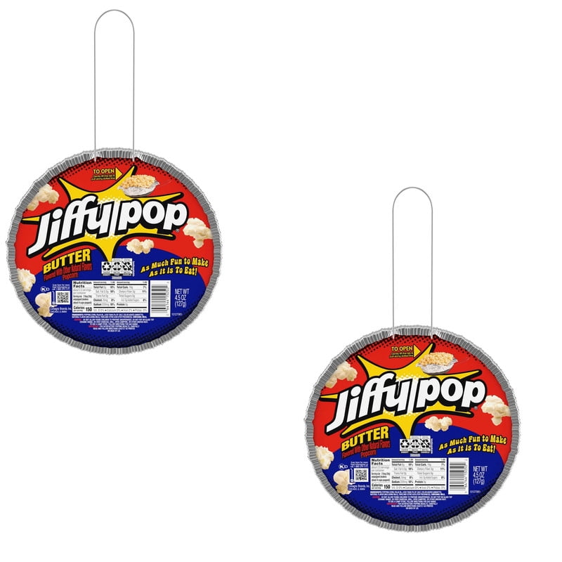 JIFFY POP Butter Flavored Popcorn, Stovetop Popping Pan,(2PAK