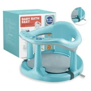 JIFON Baby Bath Seat,Baby Bath Chair, Newborn Shower Seat Bathtub Seat Cushion Children's Wrap-Around Shower Chair for 6 Months&Up (Cyan)