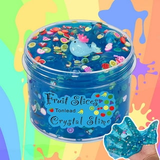 Fjazufsa Newest This Two-Toned Crunchy Slime Kit ,with Strawberry and Lovely Fruit Sprinkles Foam Ball Slime, for A Crunching Sound,Birthday Gifts