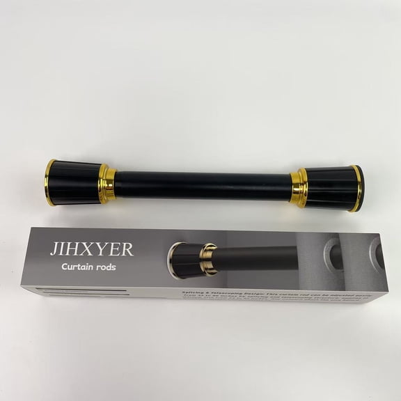 JIHXYER Curtain rods,1 Inch Curtain Rod 32 to 86 Inches (2.6-7.1ft), Antique Black Single Drapery Rods for Windows 54 to 82 Inches