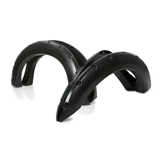 JIJIGUA 4pcs Wheel Flares Left Driver Right Passenger Front Rear Black Rough Texture Plastic Polyproplylene Pocket Riveted Style for Lobo for F350/F250 SuperDuty for F350/F250 F81Z16006AA_99