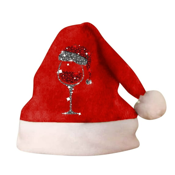 JIKNTTR Adult And Kids Sequin Santa Hat Christmas Hats With Fluffy Pompom Sequin Christmas Hats For New Year Party Christmas Hat Headwear