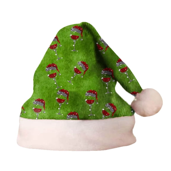 JIKNTTR Adult And Kids Sequin Santa Hat Christmas Hats With Fluffy Pompom Sequin Christmas Hats For New Year Party Stylish Festive Claus Hats