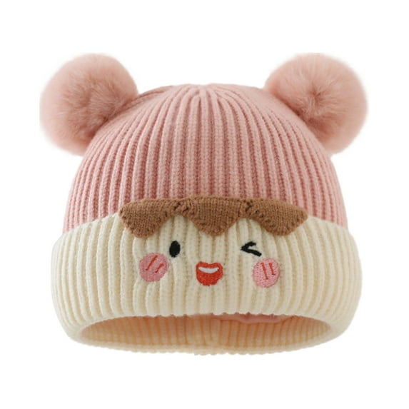 JIKNTTR Baby Beanie Hat Toddler Infant Winter Knitted Hat Cute Soft Warm Pom Pom Beanie Cap For Boys Girls Warm Hat Soft Baby Toddler Beanie